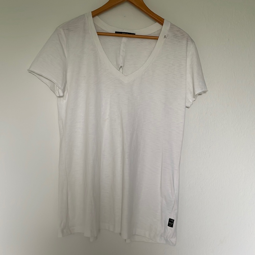 Replay White T Size L